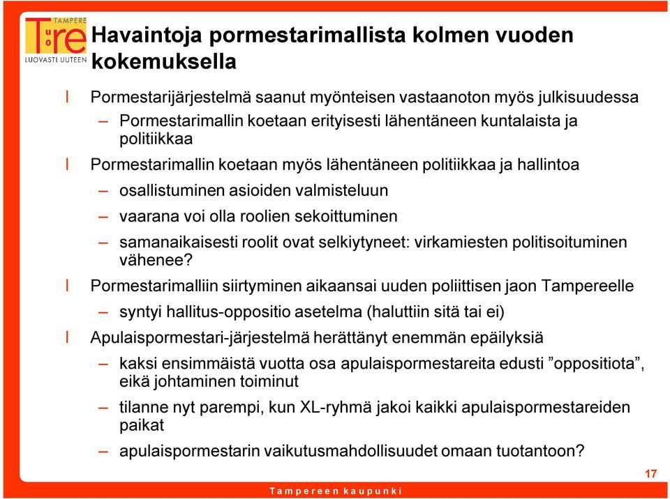 virkamiesten politisoituminen vähenee?