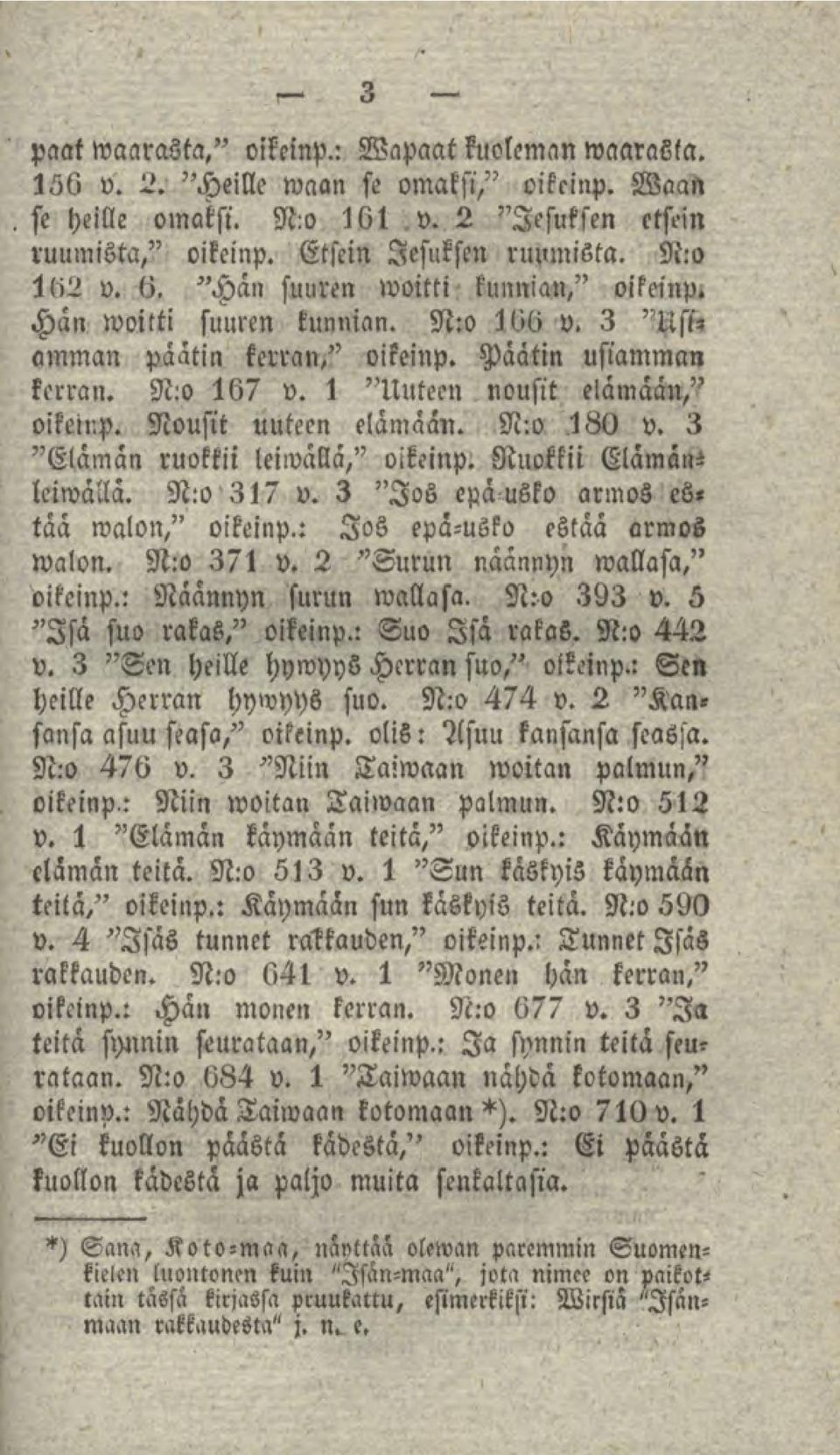 Nousit uuteen elämään. N:o.180 v. 3 "Elämän ruokkii leimalla," oikeinp. Ruokkii Elämän^ leiwällä. N:o 317 v. 3 "Jos cpä-usko annos es«tää walon," oikeinp.: Jos epä-usko estää annos walon. N:o 371 v.