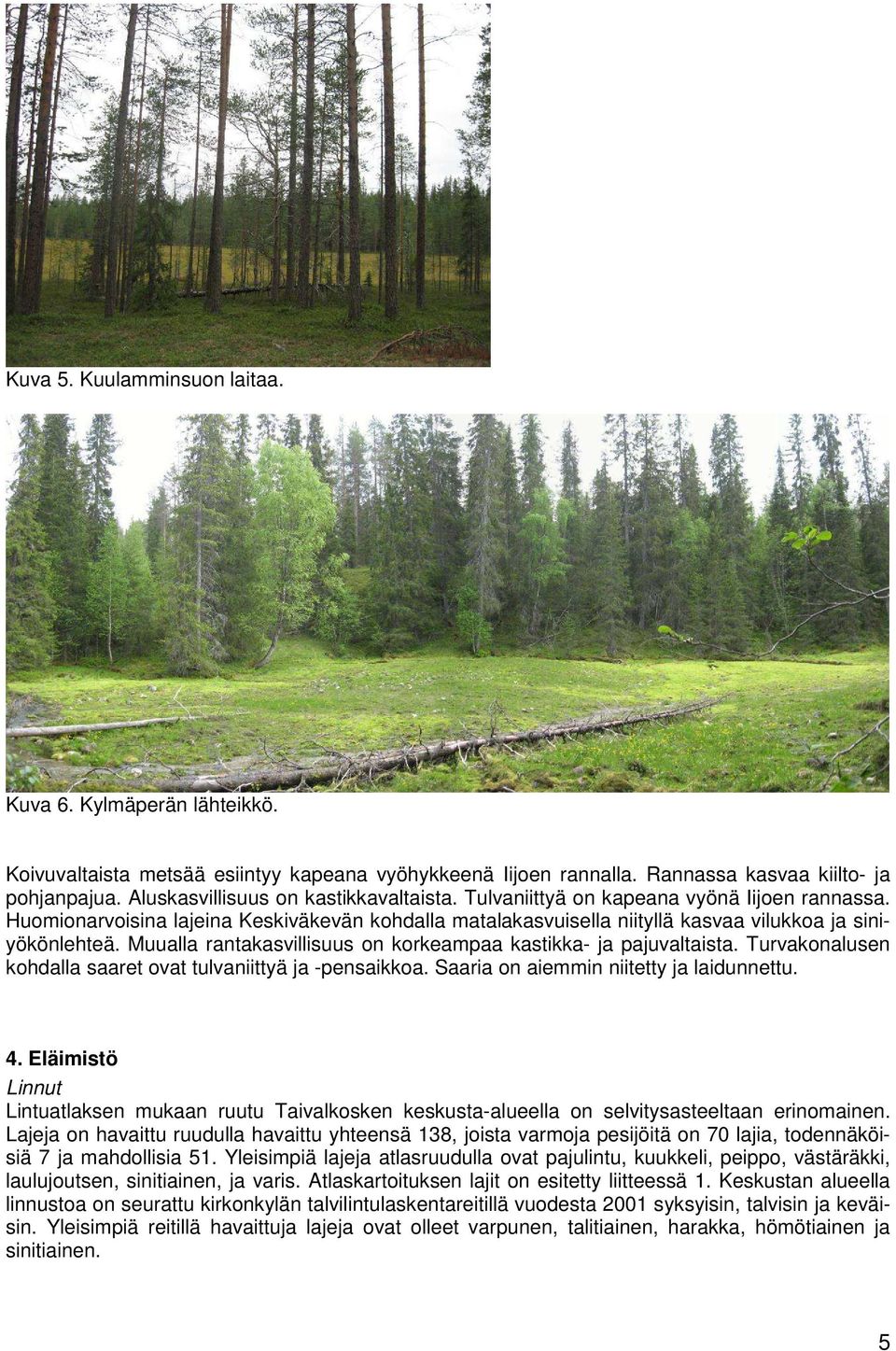 Muualla rantakasvillisuus on korkeampaa kastikka- ja pajuvaltaista. Turvakonalusen kohdalla saaret ovat tulvaniittyä ja -pensaikkoa. Saaria on aiemmin niitetty ja laidunnettu. 4.