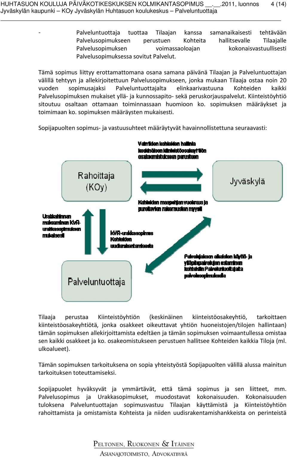 kokonaisvastuullisesti Palvelusopimuksessa sovitut Palvelut.