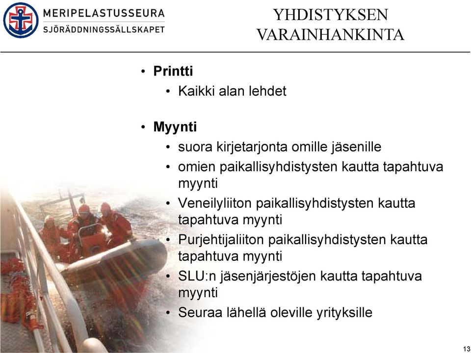 paikallisyhdistysten kautta tapahtuva myynti Veneilyliiton paikallisyhdistysten kautta tapahtuva