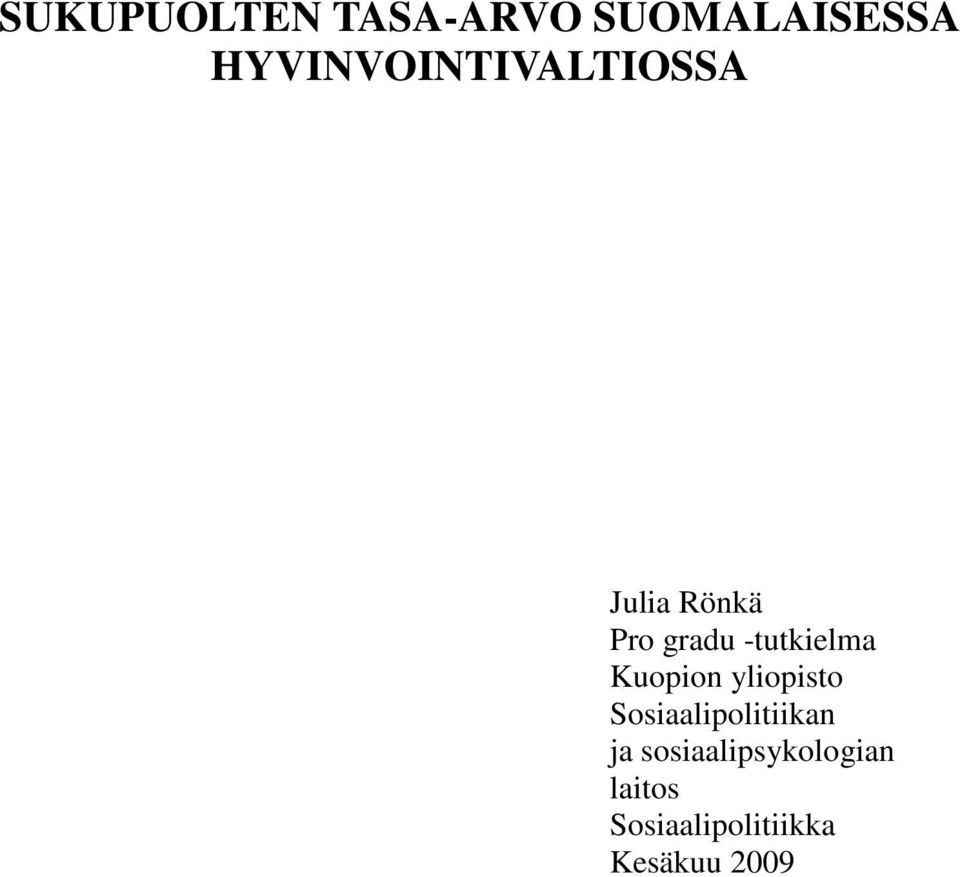 -tutkielma Kuopion yliopisto