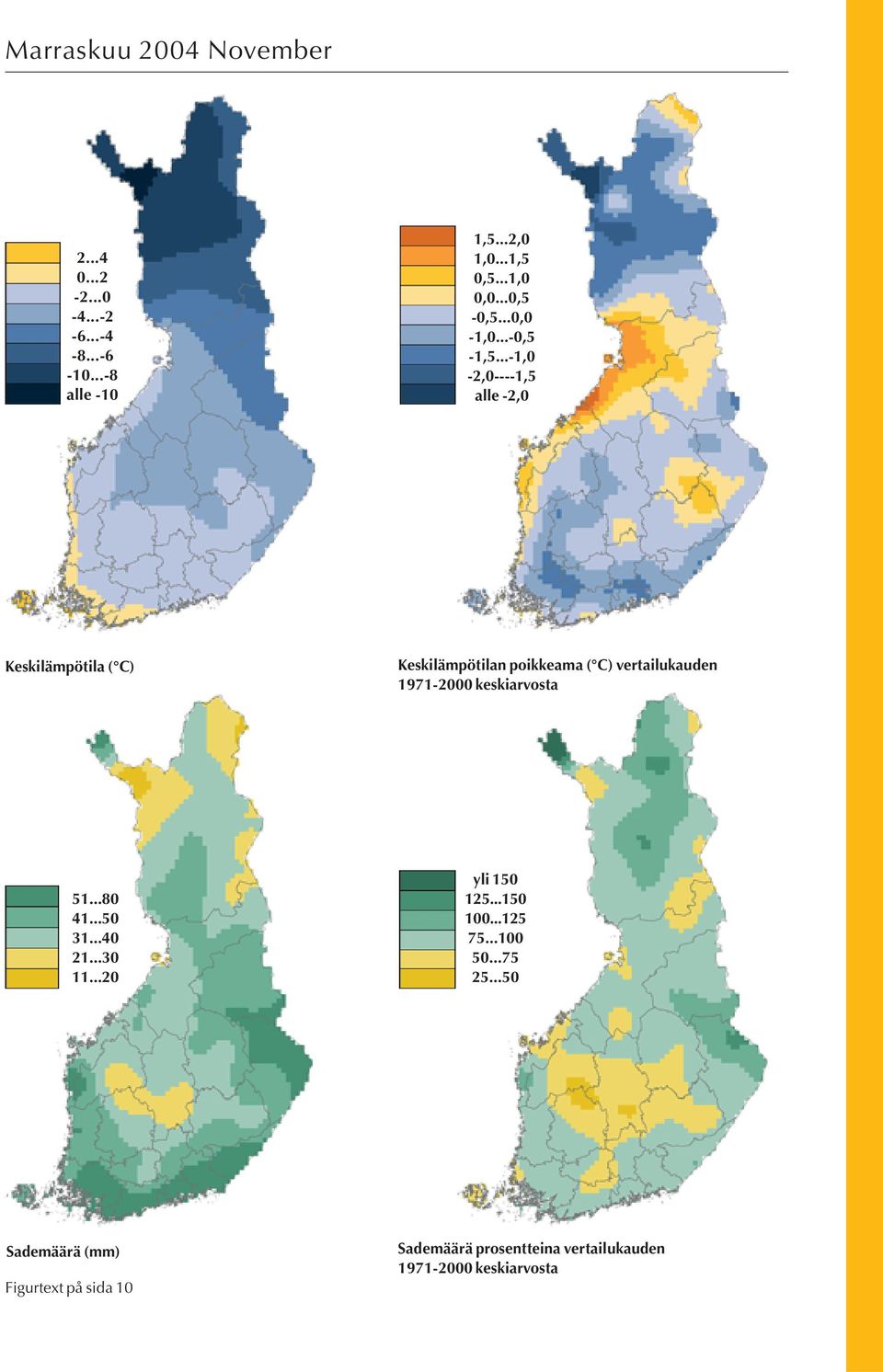 ..-1, -2,----1, alle -2, Keskilämpötila ( C) Keskilämpötilan poikkeama ( C) vertailukauden