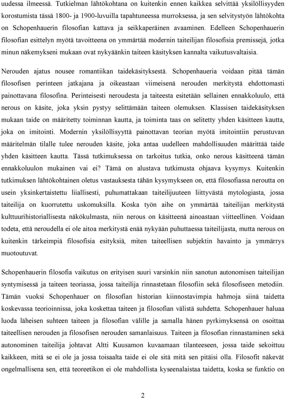 filosofian kattava ja seikkaperäinen avaaminen.