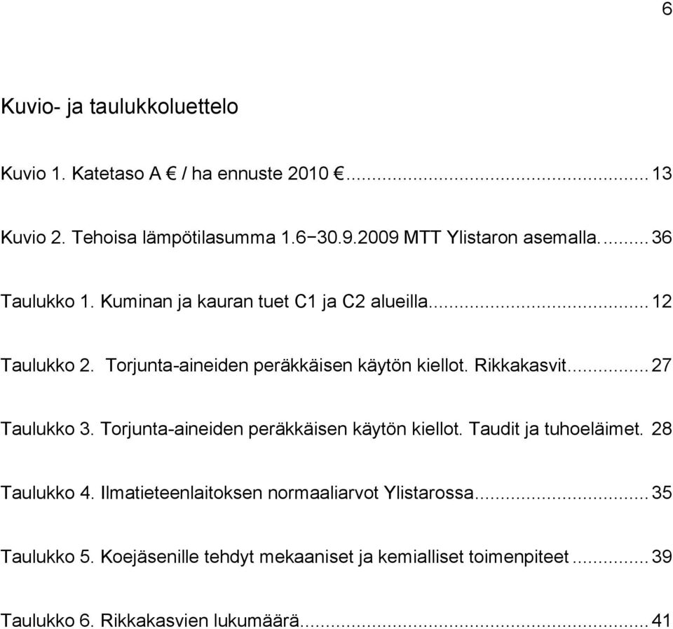 Torjunta-aineiden peräkkäisen käytön kiellot. Rikkakasvit... 27 Taulukko 3. Torjunta-aineiden peräkkäisen käytön kiellot.