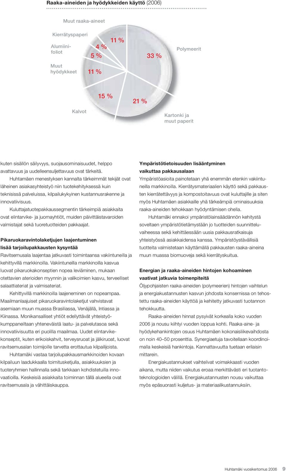 Huhtamäen menestyksen kannalta tärkeimmät tekijät ovat läheinen asiakasyhteistyö niin tuotekehityksessä kuin teknisissä palveluissa, kilpailukykyinen kustannusrakenne ja innovatiivisuus.