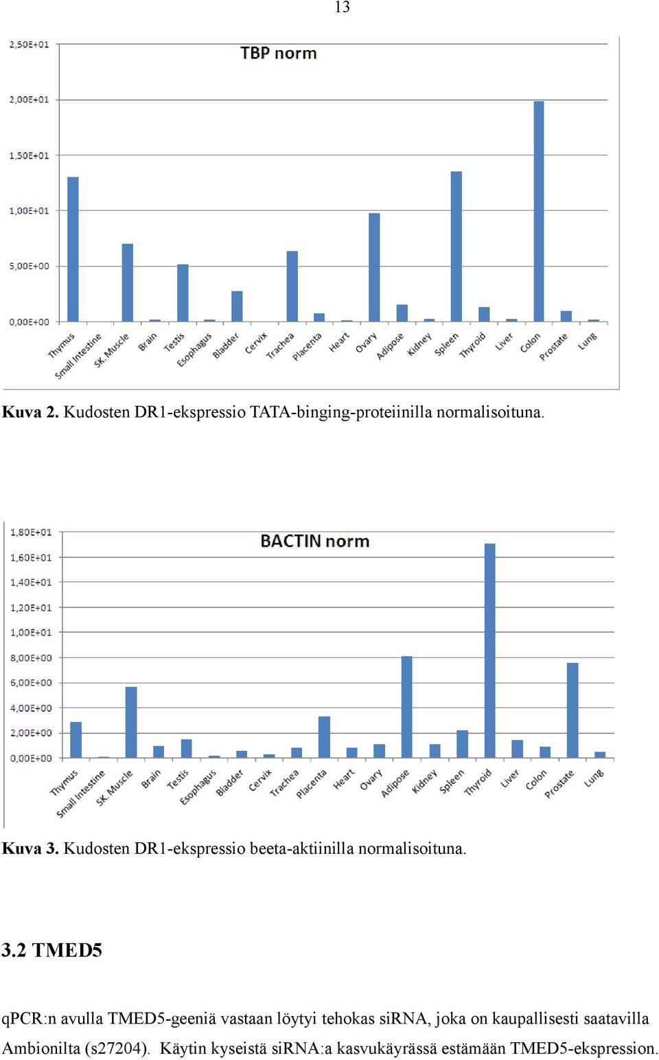 Kudosten DR1-ekspressio beeta-aktiinilla normalisoituna. 3.