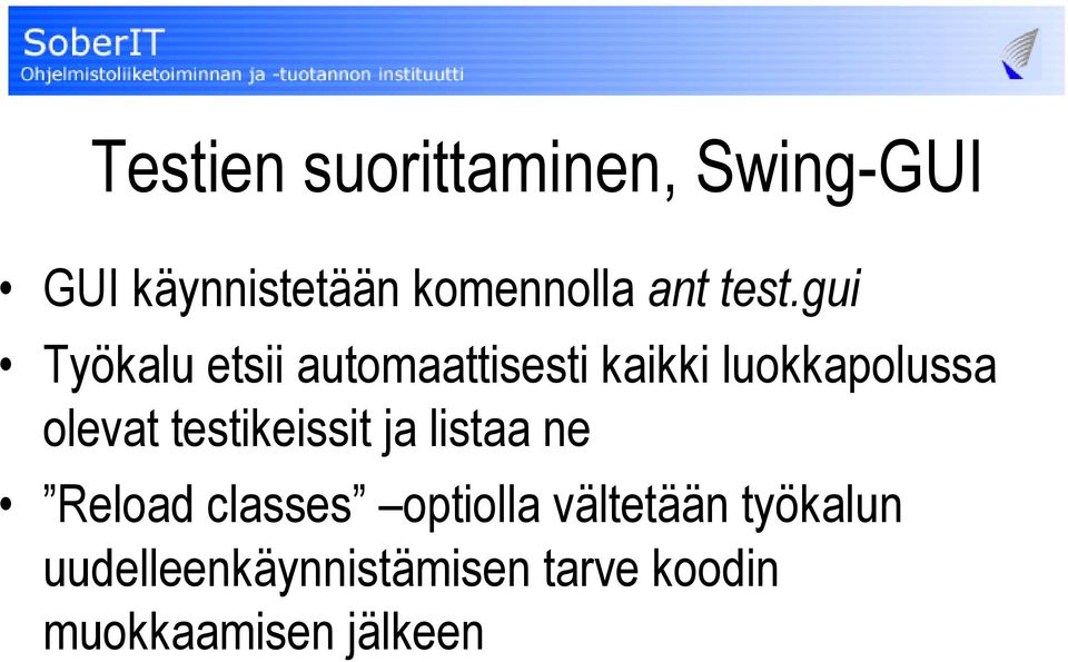 gui Työkalu etsii automaattisesti kaikki luokkapolussa olevat