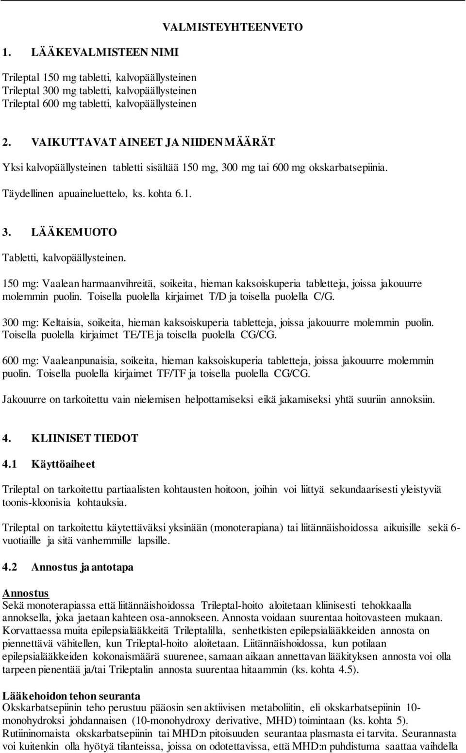 150 mg: Vaalean harmaanvihreitä, soikeita, hieman kaksoiskuperia tabletteja, joissa jakouurre molemmin puolin. Toisella puolella kirjaimet T/D ja toisella puolella C/G.