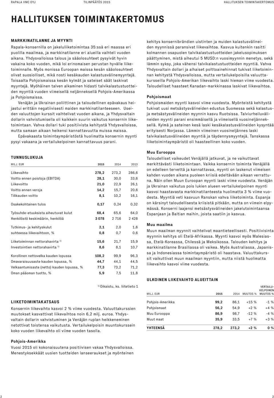 Myös monissa Euroopan maissa kesän sääolosuhteet olivat suosiolliset, mikä nosti kesäkauden kalastusvälinemyyntejä. Toisaalta Pohjoismaissa kesän kylmät ja sateiset säät laskivat myyntejä.