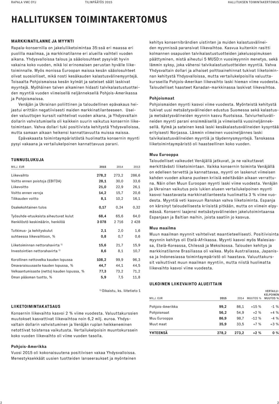 Myös monissa Euroopan maissa kesän sääolosuhteet olivat suosiolliset, mikä nosti kesäkauden kalastusvälinemyyntejä. Toisaalta Pohjoismaissa kesän kylmät ja sateiset säät laskivat myyntejä.