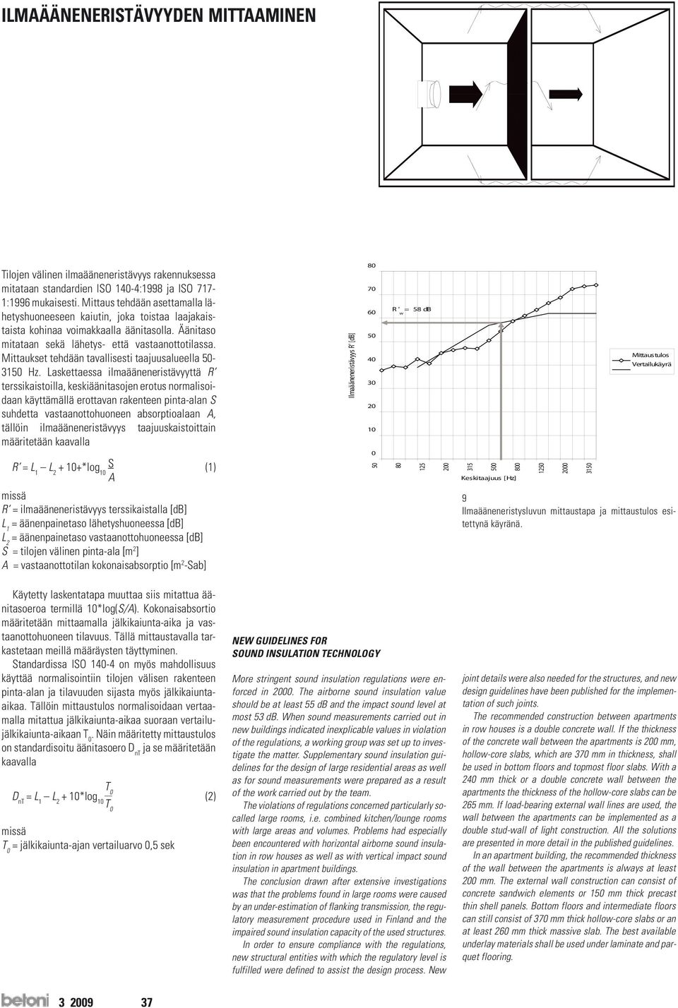 Mittaukset tehdään tavallisesti taajuusalueella 50-3150 Hz.