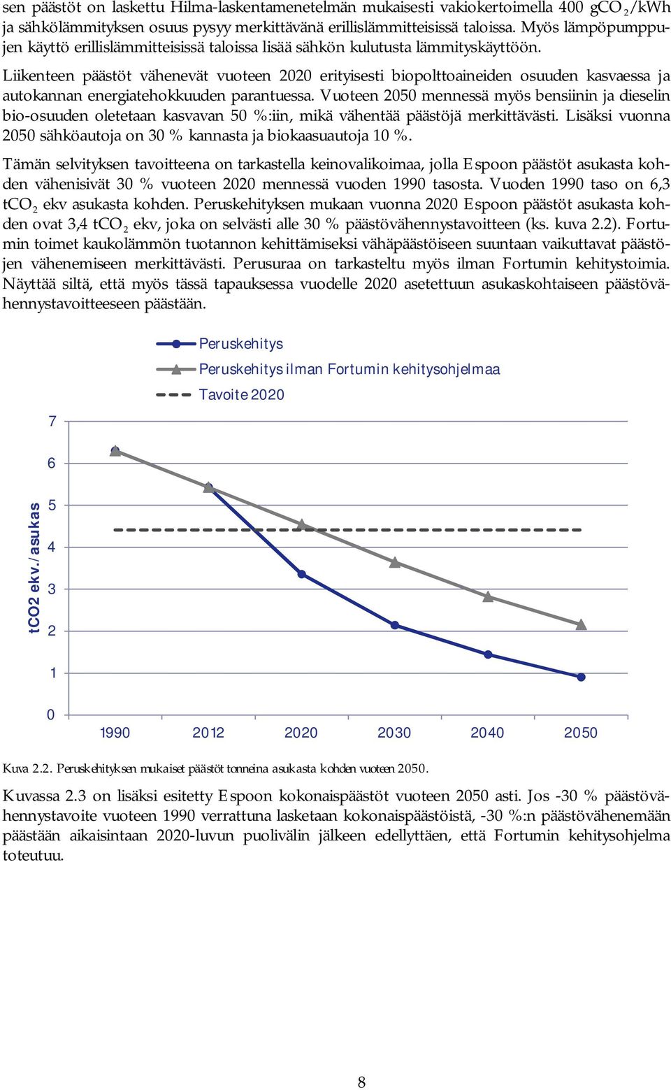 Liikenteen päästöt vähenevät vuoteen 2020 erityisesti biopolttoaineiden osuuden kasvaessa ja autokannan energiatehokkuuden parantuessa.