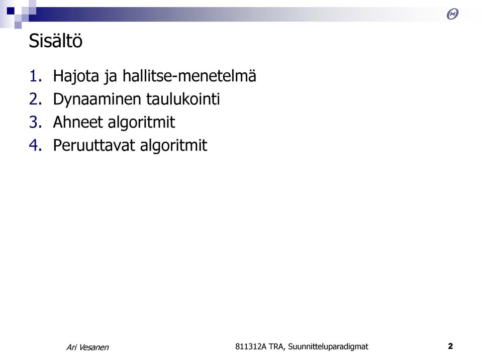 Dynaaminen taulukointi 3.