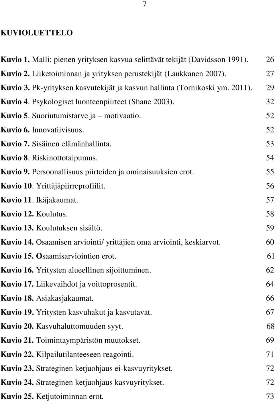 52 Kuvio 7. Sisäinen elämänhallinta. 53 Kuvio 8. Riskinottotaipumus. 54 Kuvio 9. Persoonallisuus piirteiden ja ominaisuuksien erot. 55 Kuvio 10. Yrittäjäpiirreprofiilit. 56 Kuvio 11. Ikäjakaumat.