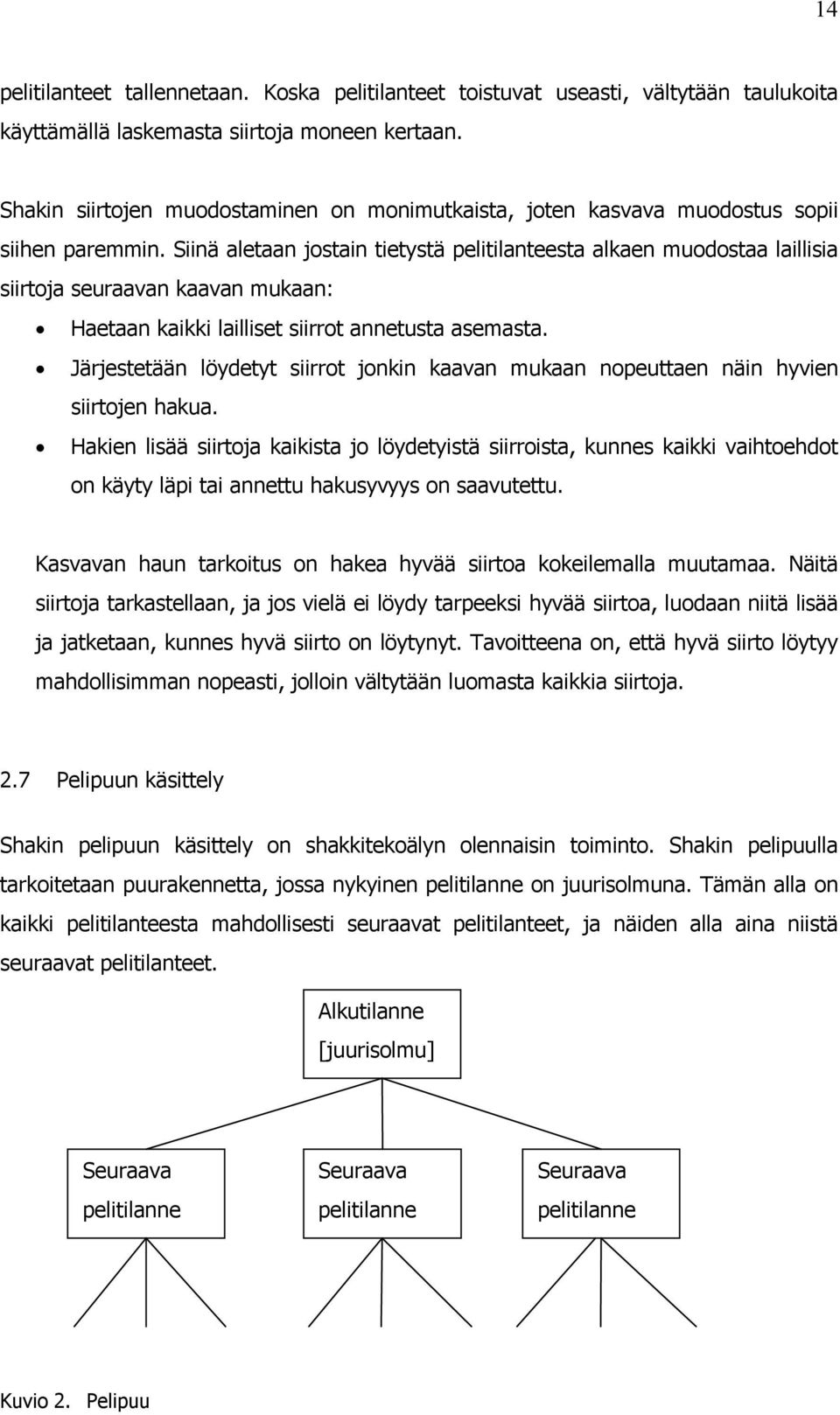 Siinä aletaan jostain tietystä pelitilanteesta alkaen muodostaa laillisia siirtoja seuraavan kaavan mukaan: Haetaan kaikki lailliset siirrot annetusta asemasta.