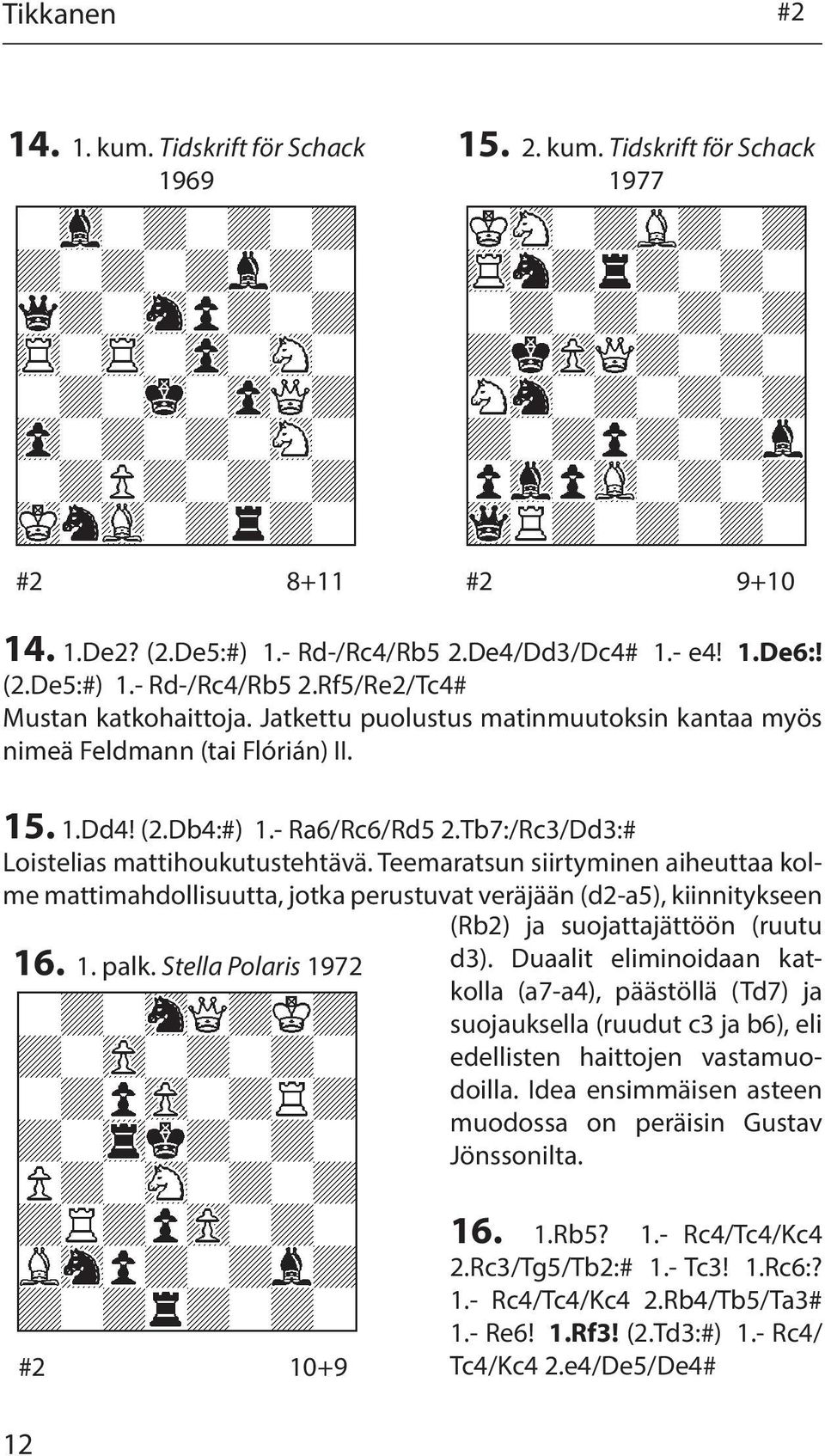Teemaratsun siirtyminen aiheuttaa kolme mattimahdollisuutta, jotka perustuvat veräjään (d2-a5), kiinnitykseen (Rb2) ja suojattajättöön (ruutu 16. 1. palk. Stella Polaris 1972 d3).