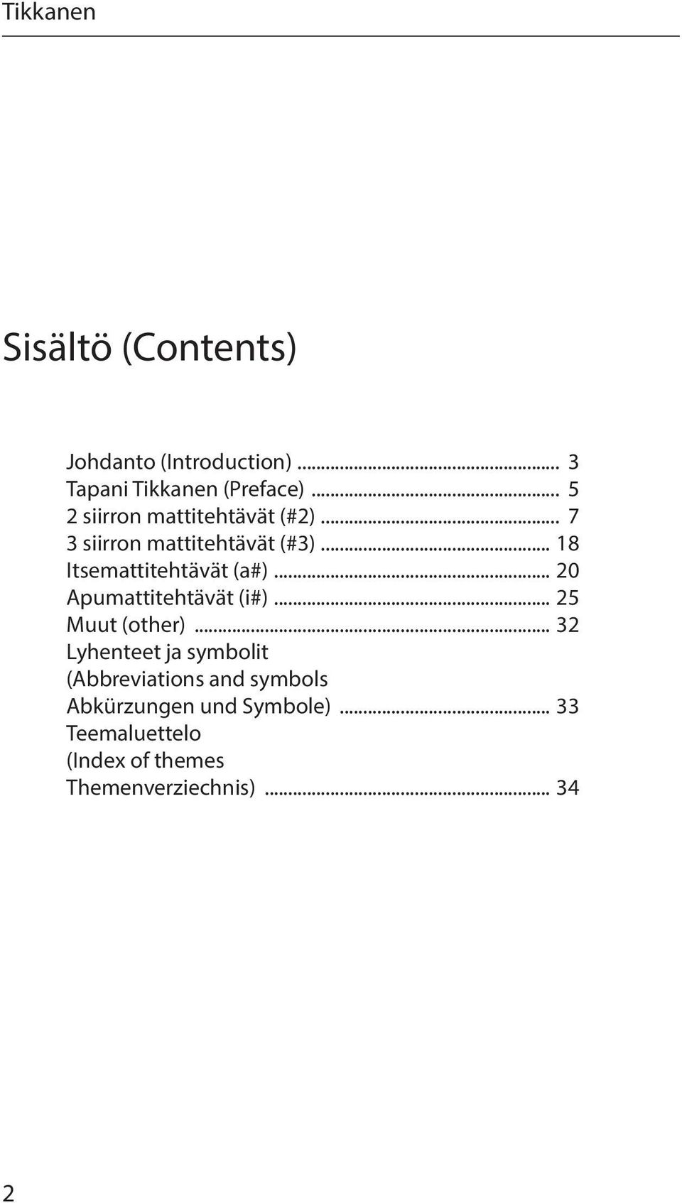 .. 18 Itsemattitehtävät (a#)... 20 Apumattitehtävät (i#)... 25 Muut (other).