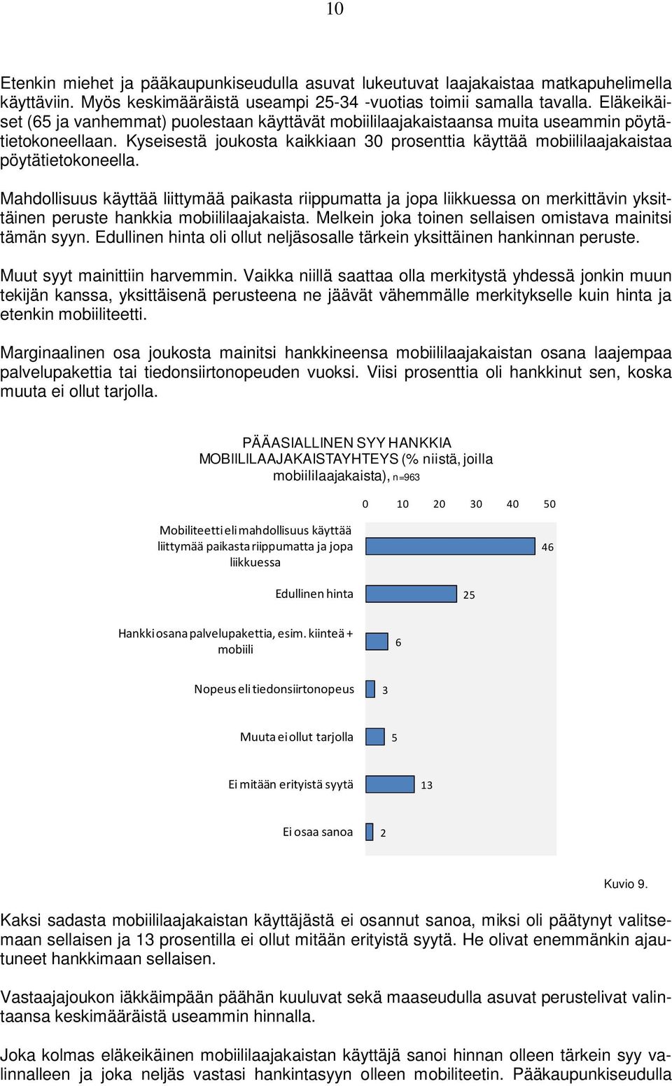 Kyseisestä joukosta kaikkiaan 0 prosenttia käyttää mobiililaajakaistaa pöytätietokoneella.