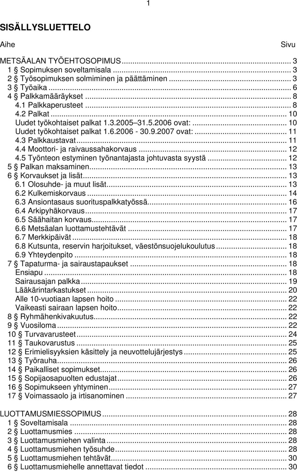 .. 12 4.5 Työnteon estyminen työnantajasta johtuvasta syystä... 12 5 Palkan maksaminen... 13 6 Korvaukset ja lisät... 13 6.1 Olosuhde- ja muut lisät... 13 6.2 Kulkemiskorvaus... 14 6.