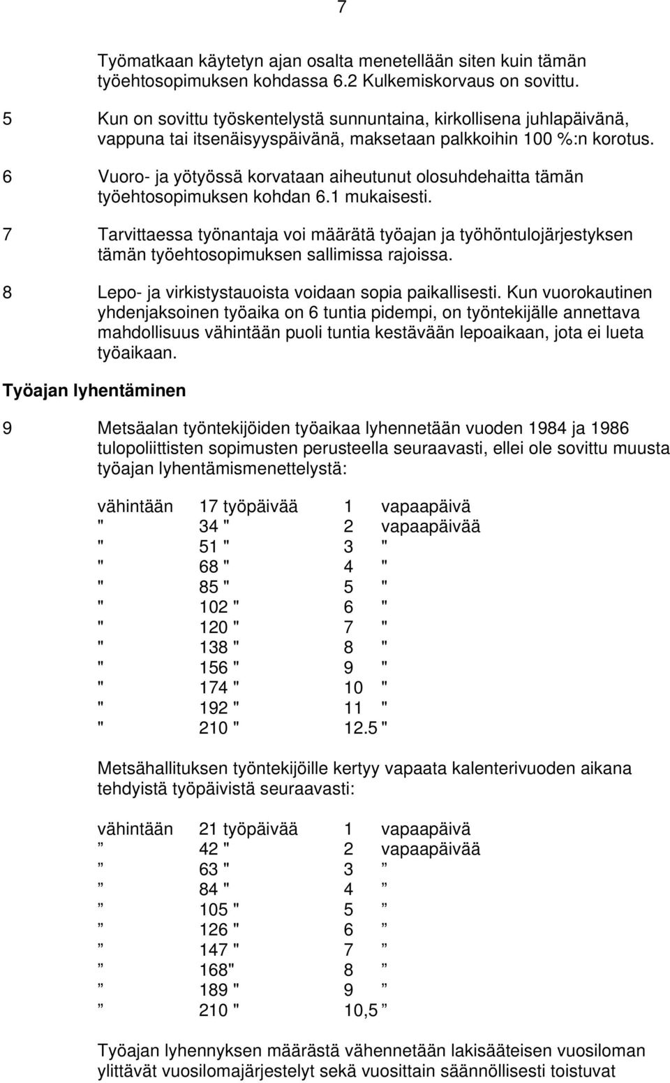 6 Vuoro- ja yötyössä korvataan aiheutunut olosuhdehaitta tämän työehtosopimuksen kohdan 6.1 mukaisesti.