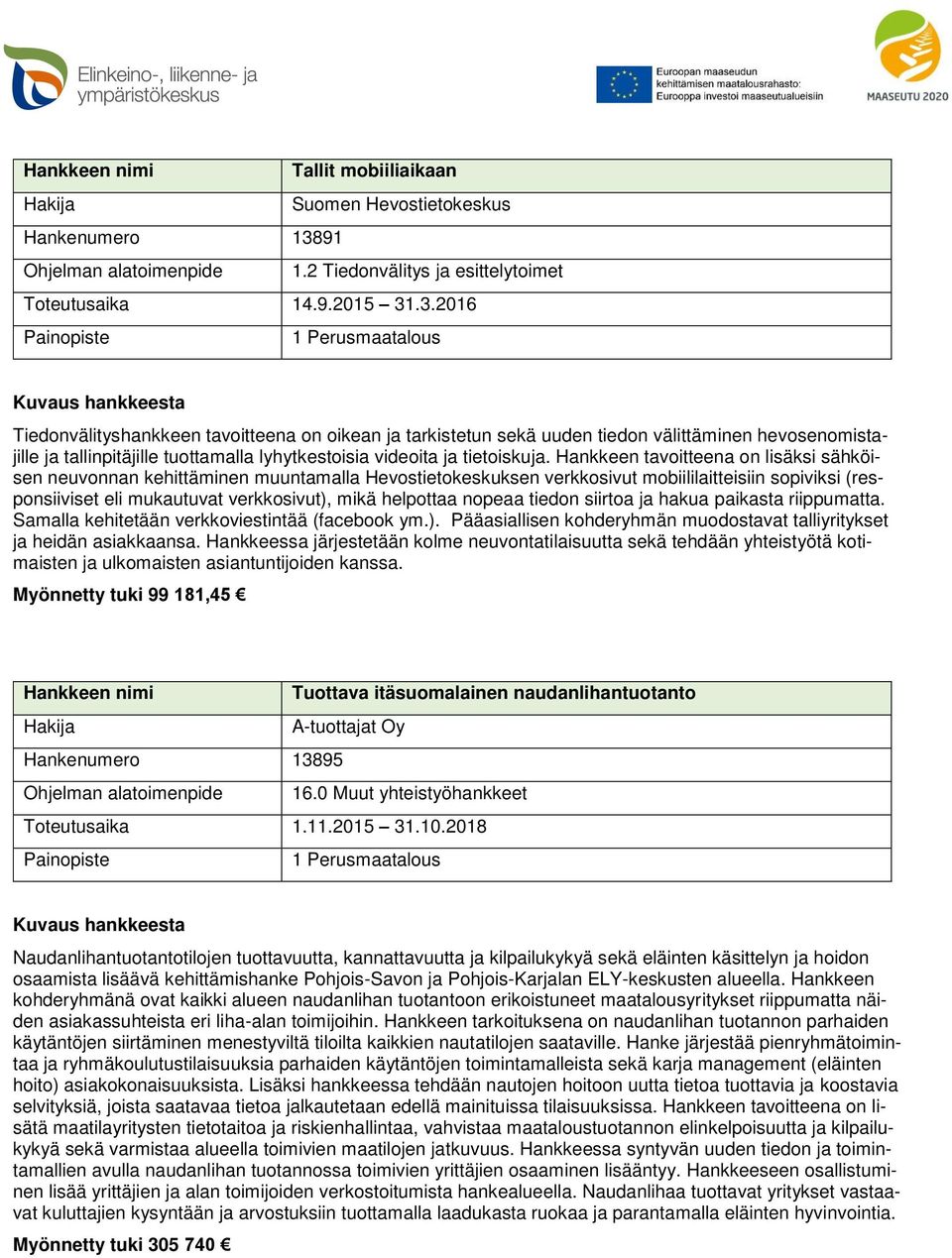 .3.2016 Tiedonvälityshankkeen tavoitteena on oikean ja tarkistetun sekä uuden tiedon välittäminen hevosenomistajille ja tallinpitäjille tuottamalla lyhytkestoisia videoita ja tietoiskuja.