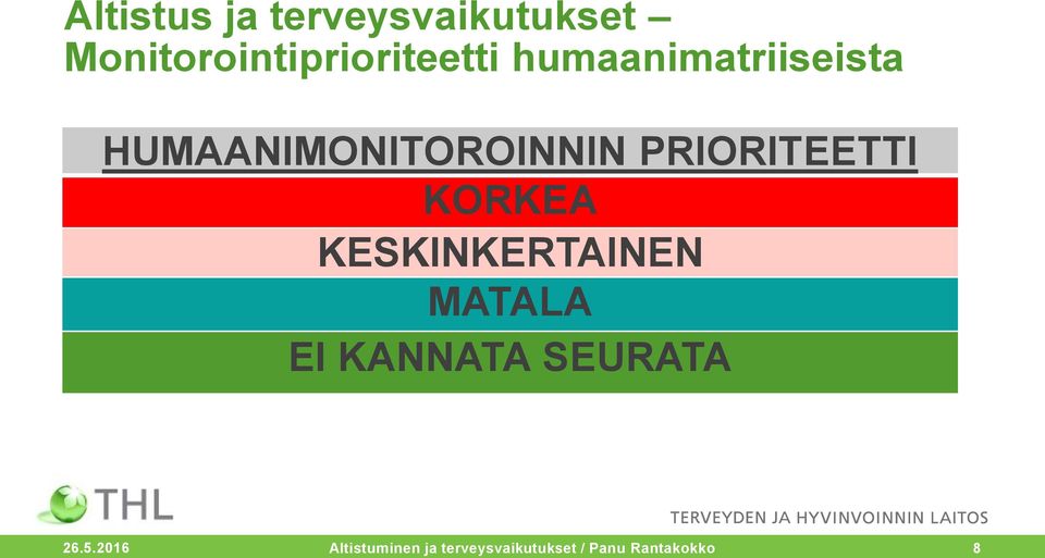 KORKEA KESKINKERTAINEN MATALA EI KANNATA SEURATA 26.5.