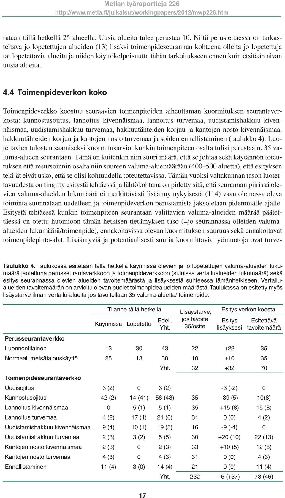 tarkoitukseen ennen kuin etsitään aivan uusia alueita. 4.