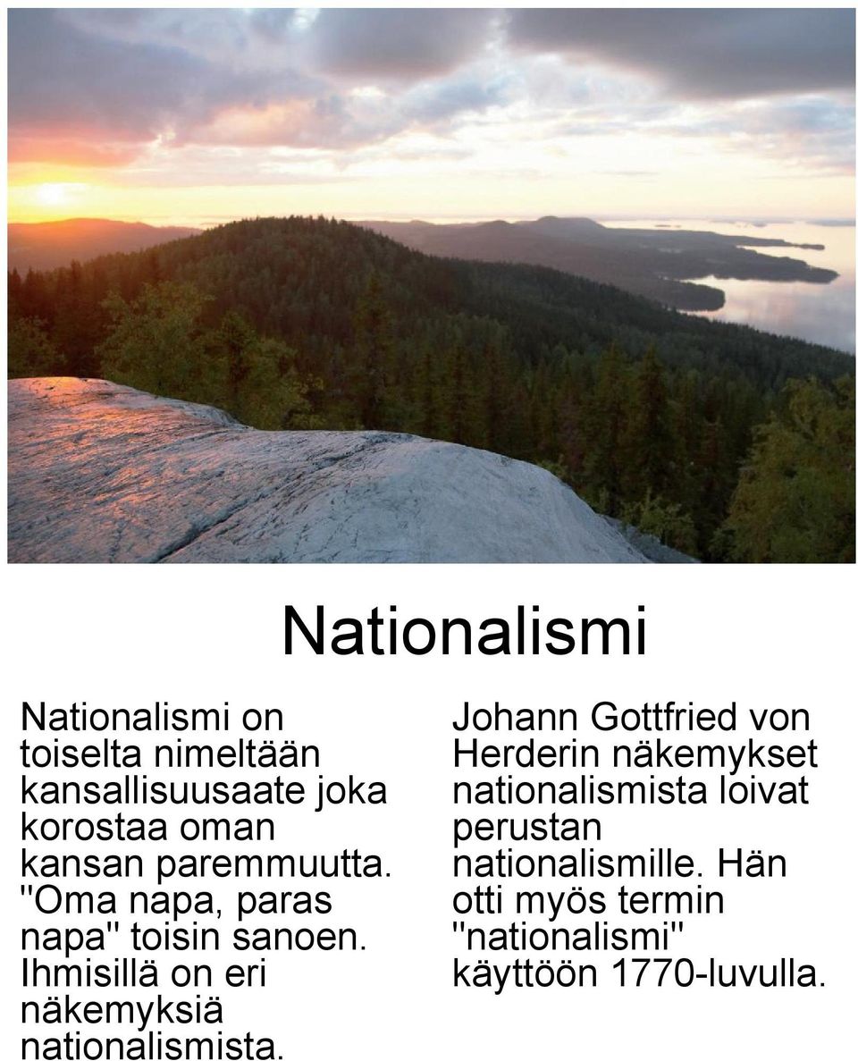 Ihmisillä on eri näkemyksiä nationalismista.