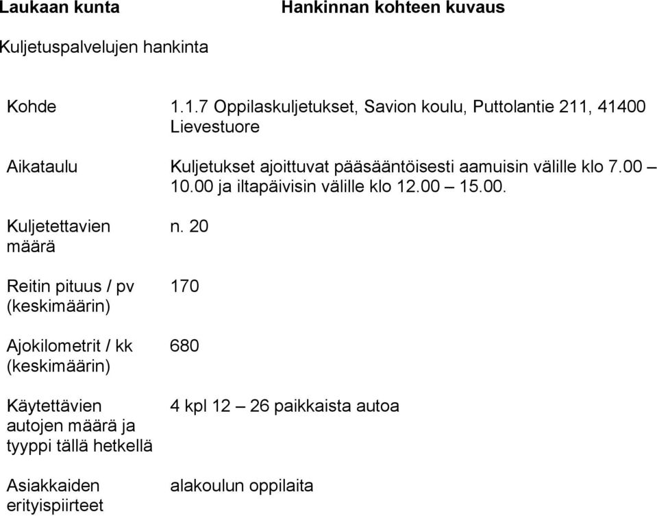 aamuisin välille klo 7.00 