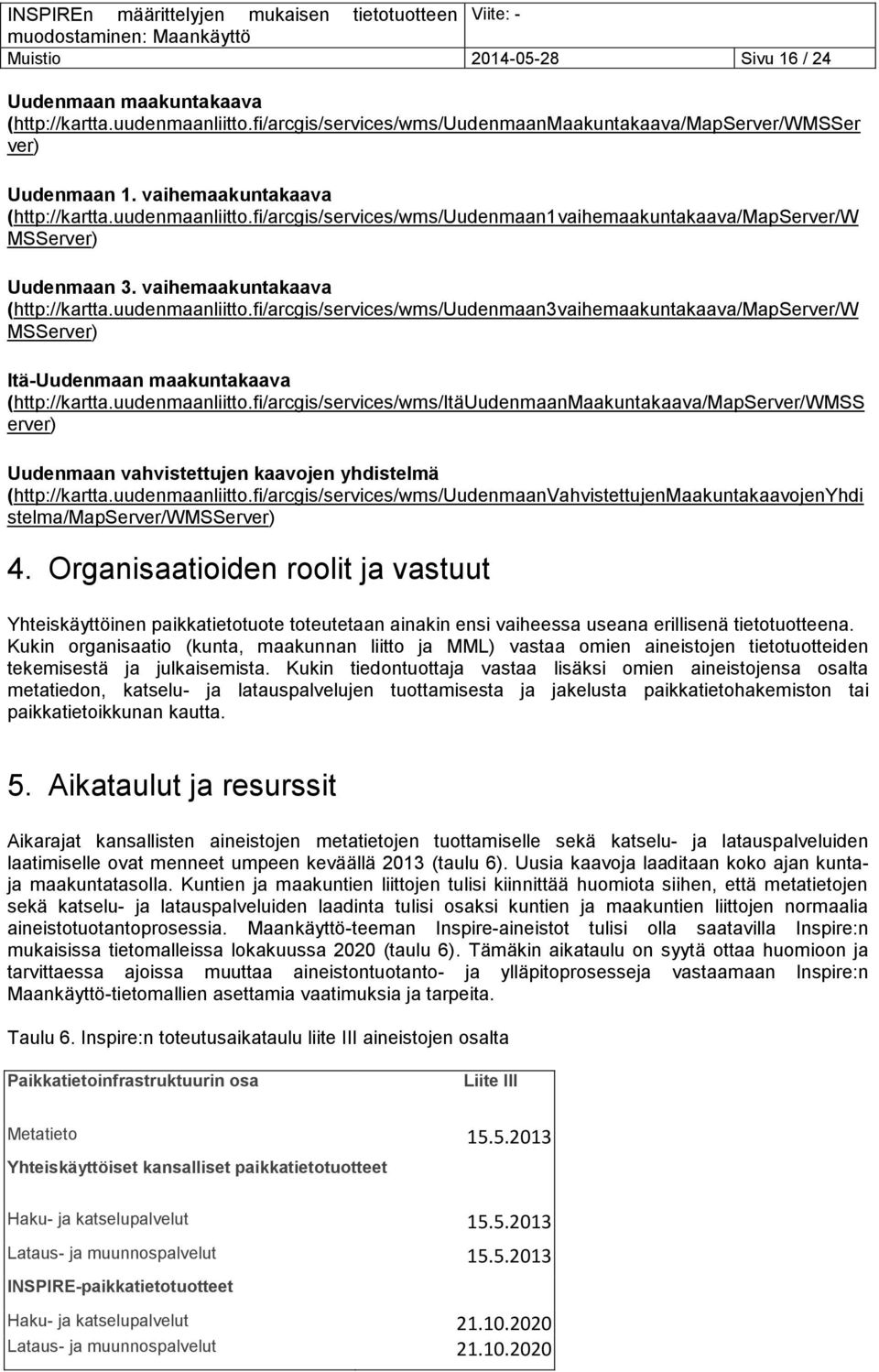 uudenmaanliitto.fi/arcgis/services/wms/itäuudenmaanmaakuntakaava/mapserver/wmss erver) Uudenmaan vahvistettujen kaavojen yhdistelmä (http://kartta.uudenmaanliitto.fi/arcgis/services/wms/uudenmaanvahvistettujenmaakuntakaavojenyhdi stelma/mapserver/wmsserver) 4.