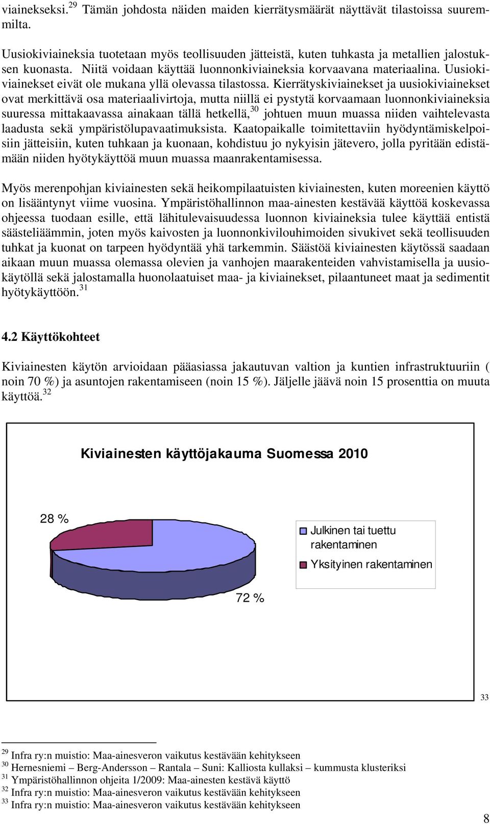 Uusiokiviainekset eivät ole mukana yllä olevassa tilastossa.