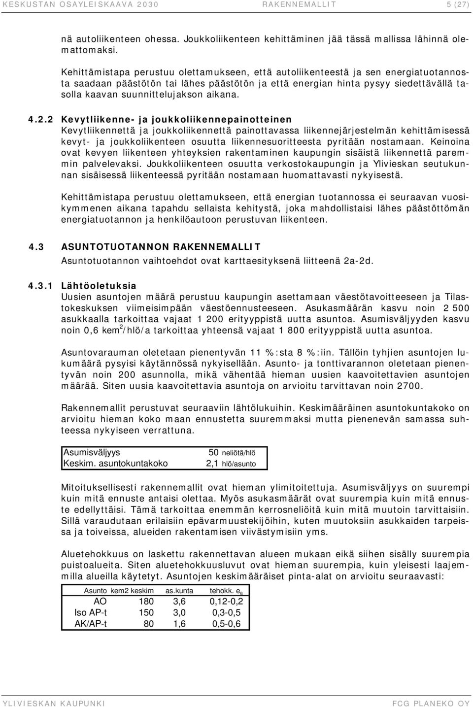 suunnittelujakson aikana. 4.2.