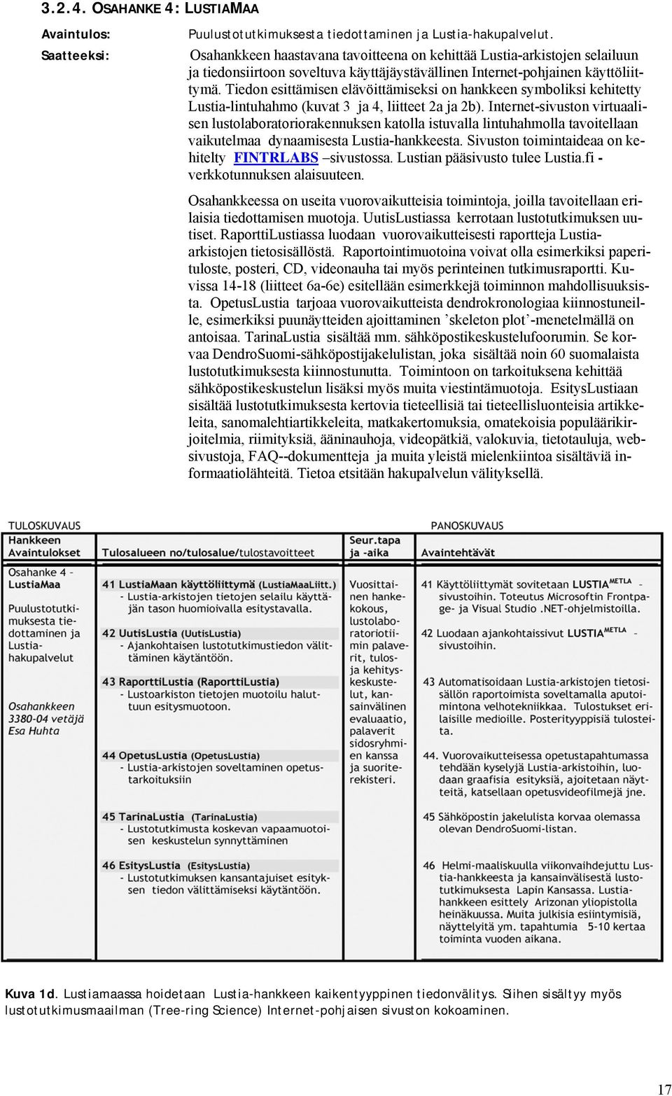 Tiedon esittämisen elävöittämiseksi on hankkeen symboliksi kehitetty Lustia-lintuhahmo (kuvat 3 ja 4, liitteet 2a ja 2b).