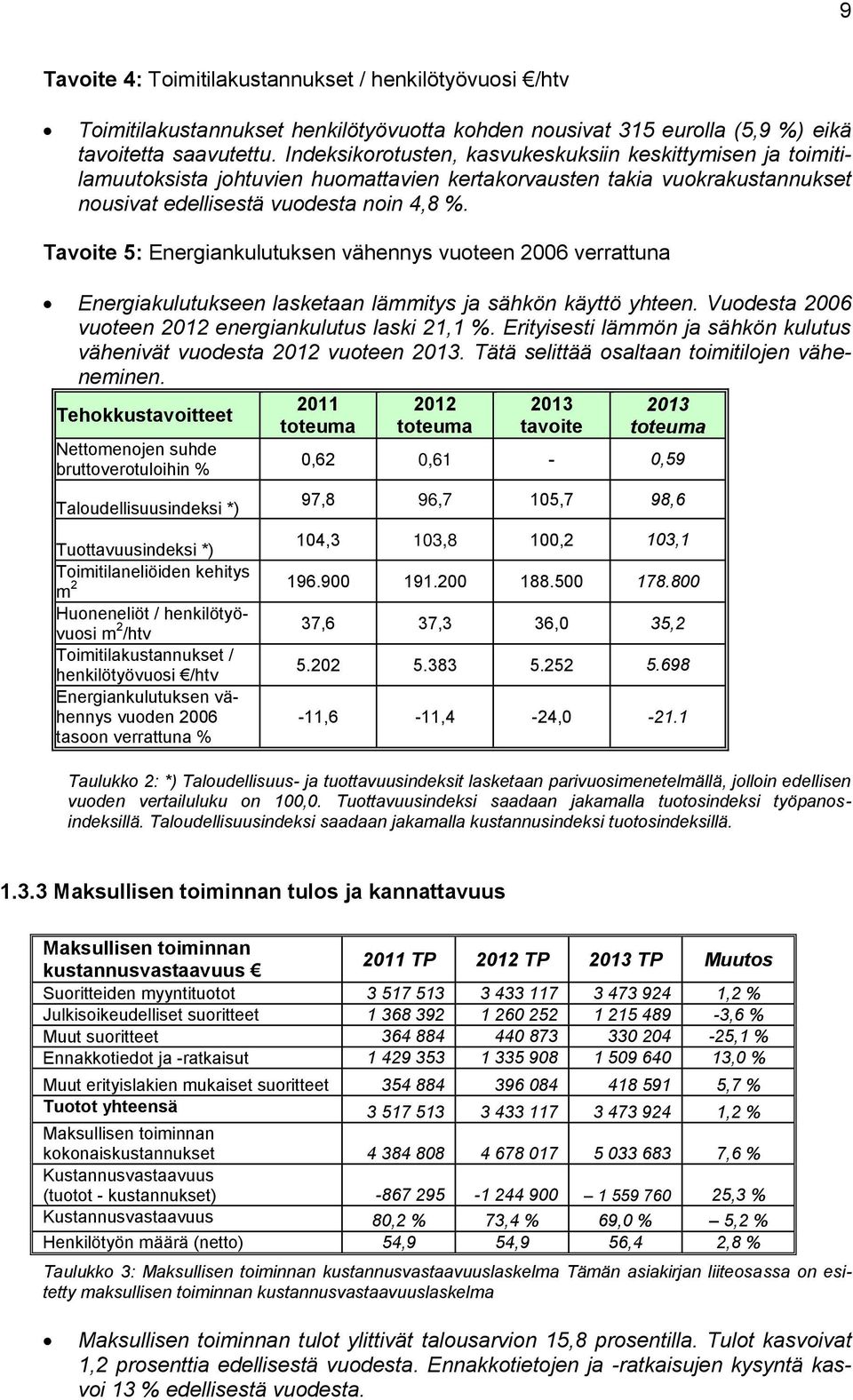 Tavoite 5: Energiankulutuksen vähennys vuoteen 2006 verrattuna Energiakulutukseen lasketaan lämmitys ja sähkön käyttö yhteen. Vuodesta 2006 vuoteen 2012 energiankulutus laski 21,1 %.