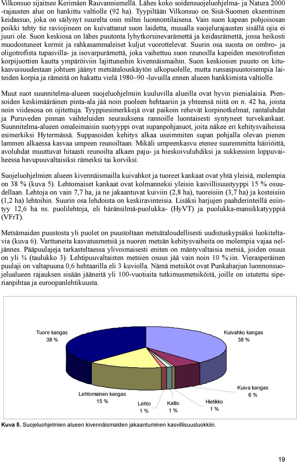 Vain suon kapean pohjoisosan poikki tehty tie raviojineen on kuivattanut suon laidetta, muualla suojelurajausten sisällä ojia ei juuri ole.