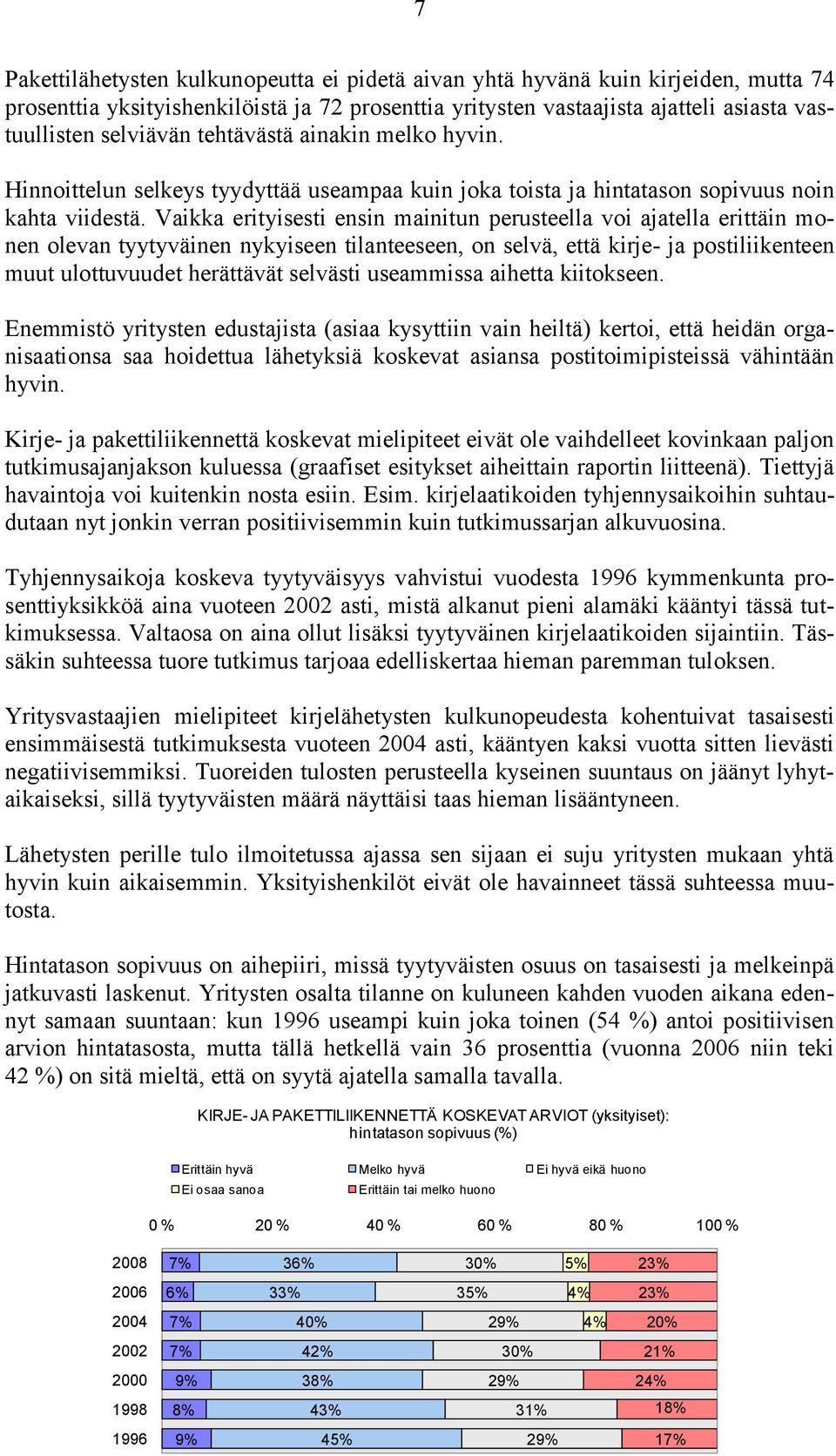 Vaikka erityisesti ensin mainitun perusteella voi ajatella erittäin monen olevan tyytyväinen nykyiseen tilanteeseen, on selvä, että kirje- ja postiliikenteen muut ulottuvuudet herättävät selvästi