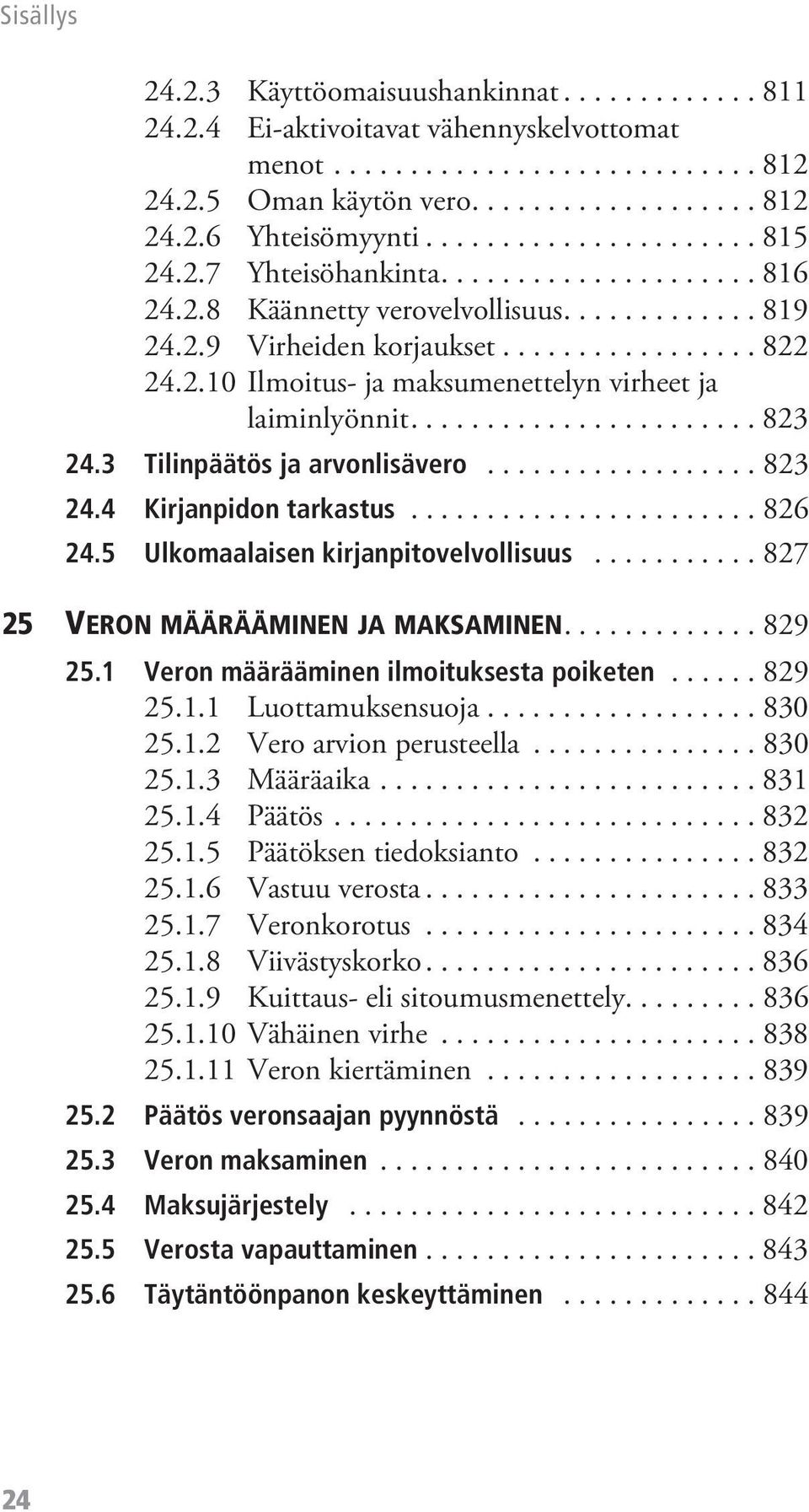 ...................... 823 24.3 Tilinpäätös ja arvonlisävero.................. 823 24.4 Kirjanpidon tarkastus....................... 826 24.5 Ulkomaalaisen kirjanpitovelvollisuus.