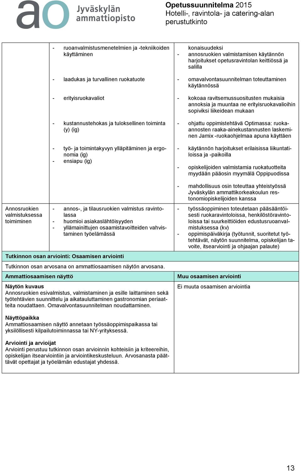 vahvistaminen työelämässä Tutkinnon osan arvosana on ammattiosaamisen näytön arvosana.