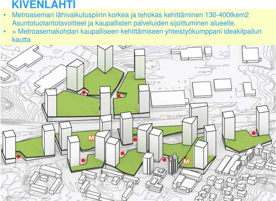 kaupallisten palveluiden sijoittuminen alueelle.