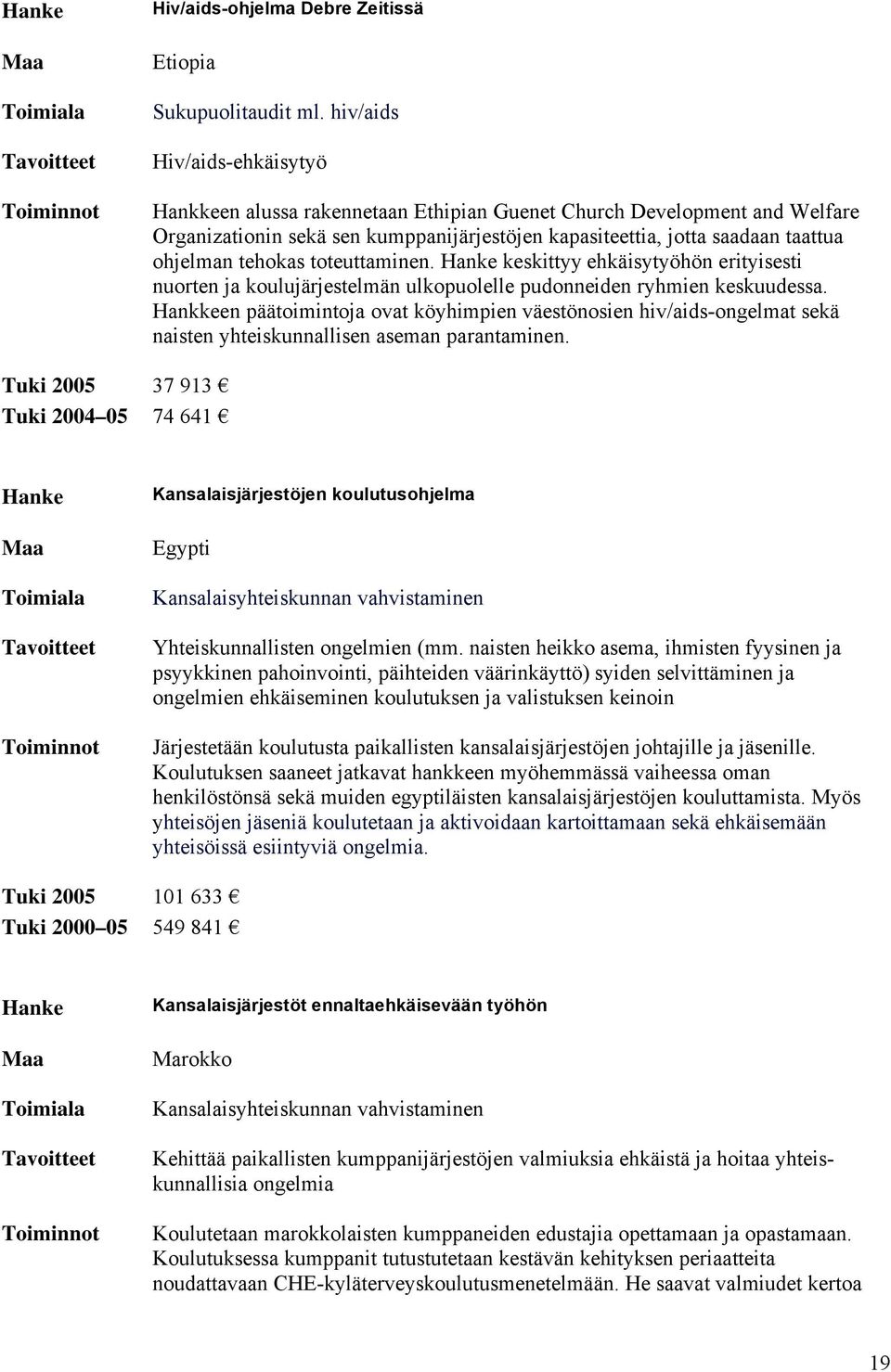 tehokas toteuttaminen. keskittyy ehkäisytyöhön erityisesti nuorten ja koulujärjestelmän ulkopuolelle pudonneiden ryhmien keskuudessa.