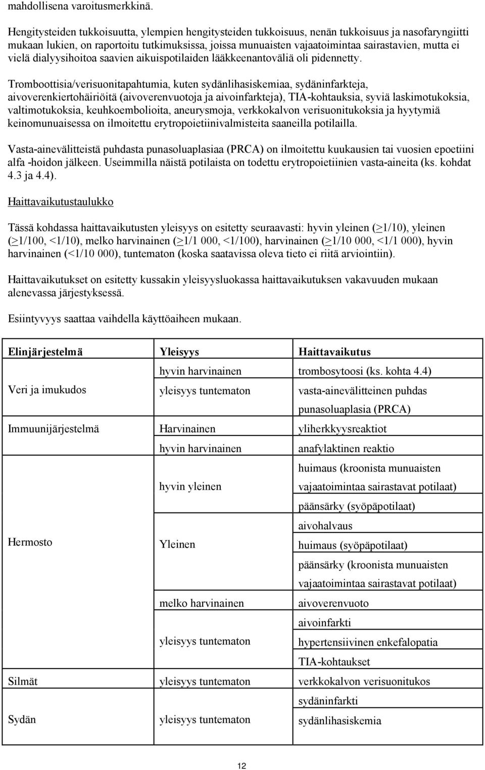 ei vielä dialyysihoitoa saavien aikuispotilaiden lääkkeenantoväliä oli pidennetty.