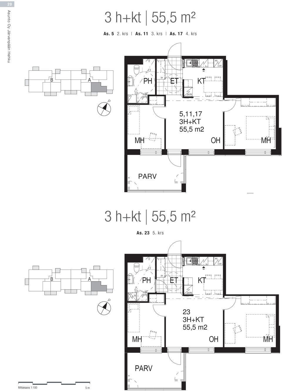 krs 5,11,17 3H+ 55,5 m2 3 h+kt 55,5