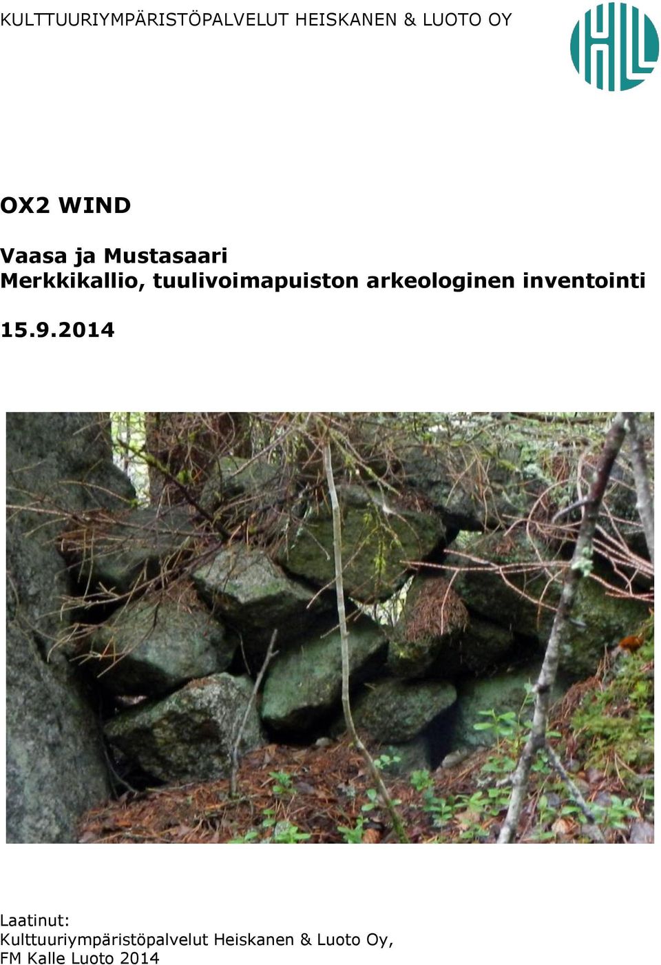 tuulivoimapuiston arkeologinen inventointi 15.9.
