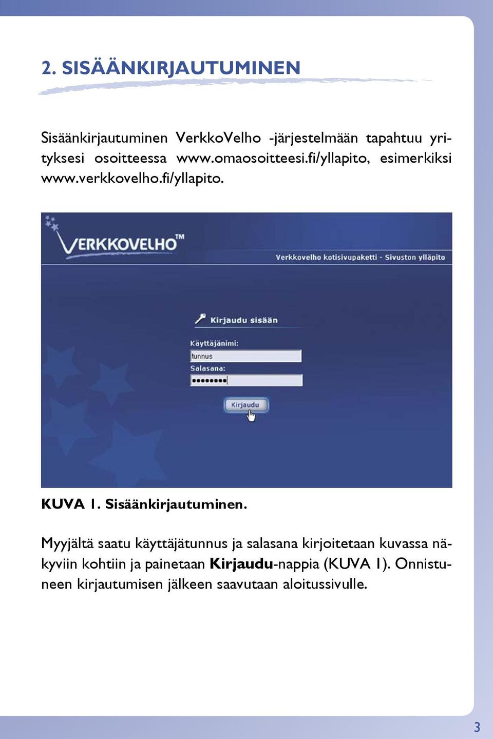 Sisäänkirjautuminen.