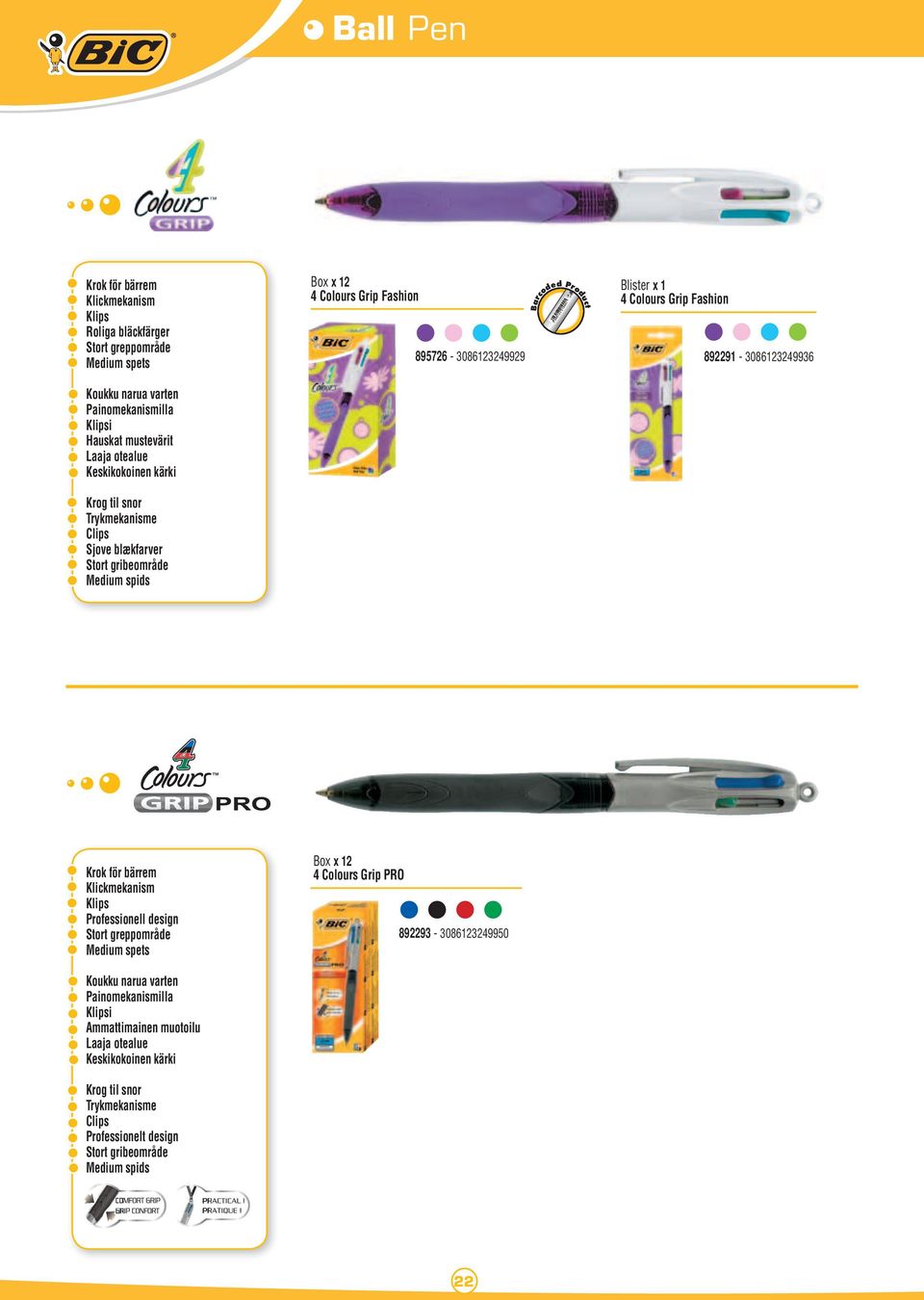 Stort gribeområde Medium spids Krok för bärrem Klickmekanism Klips Professionell design Stort greppområde Medium spets 4 Colours Grip PRO 892293-3086123249950 Koukku