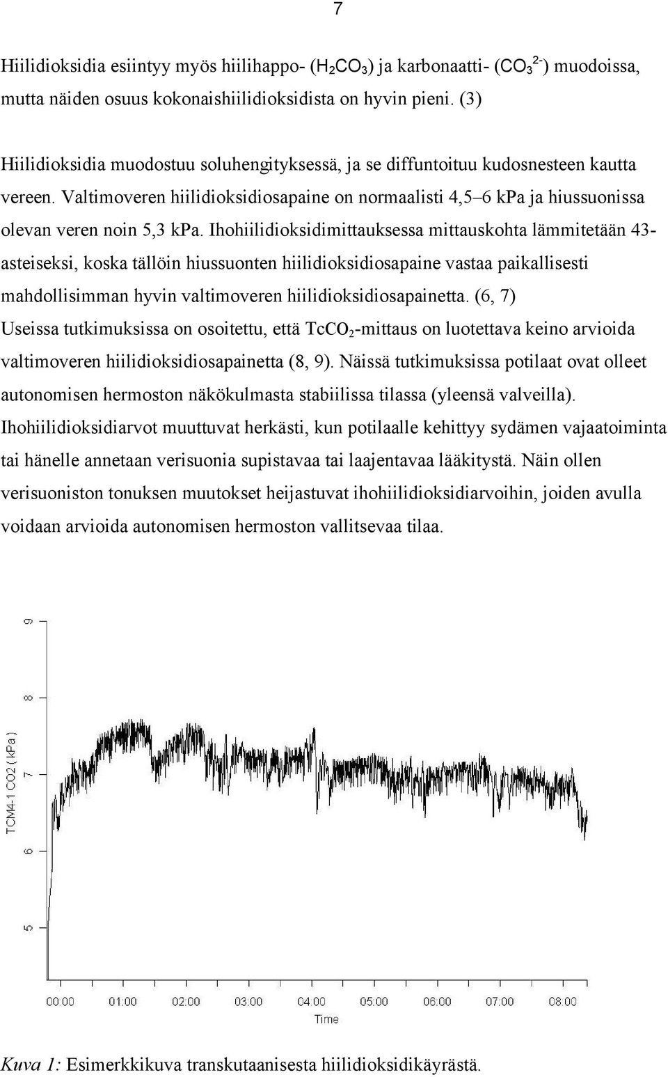 Ihohiilidioksidimittauksessa mittauskohta lämmitetään 43- asteiseksi, koska tällöin hiussuonten hiilidioksidiosapaine vastaa paikallisesti mahdollisimman hyvin valtimoveren hiilidioksidiosapainetta.