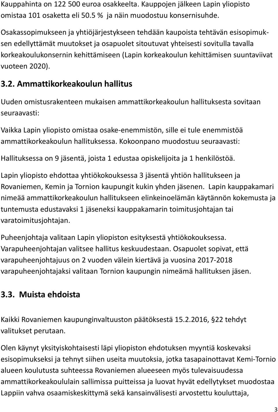 korkeakoulun kehittämisen suuntaviivat vuoteen 20