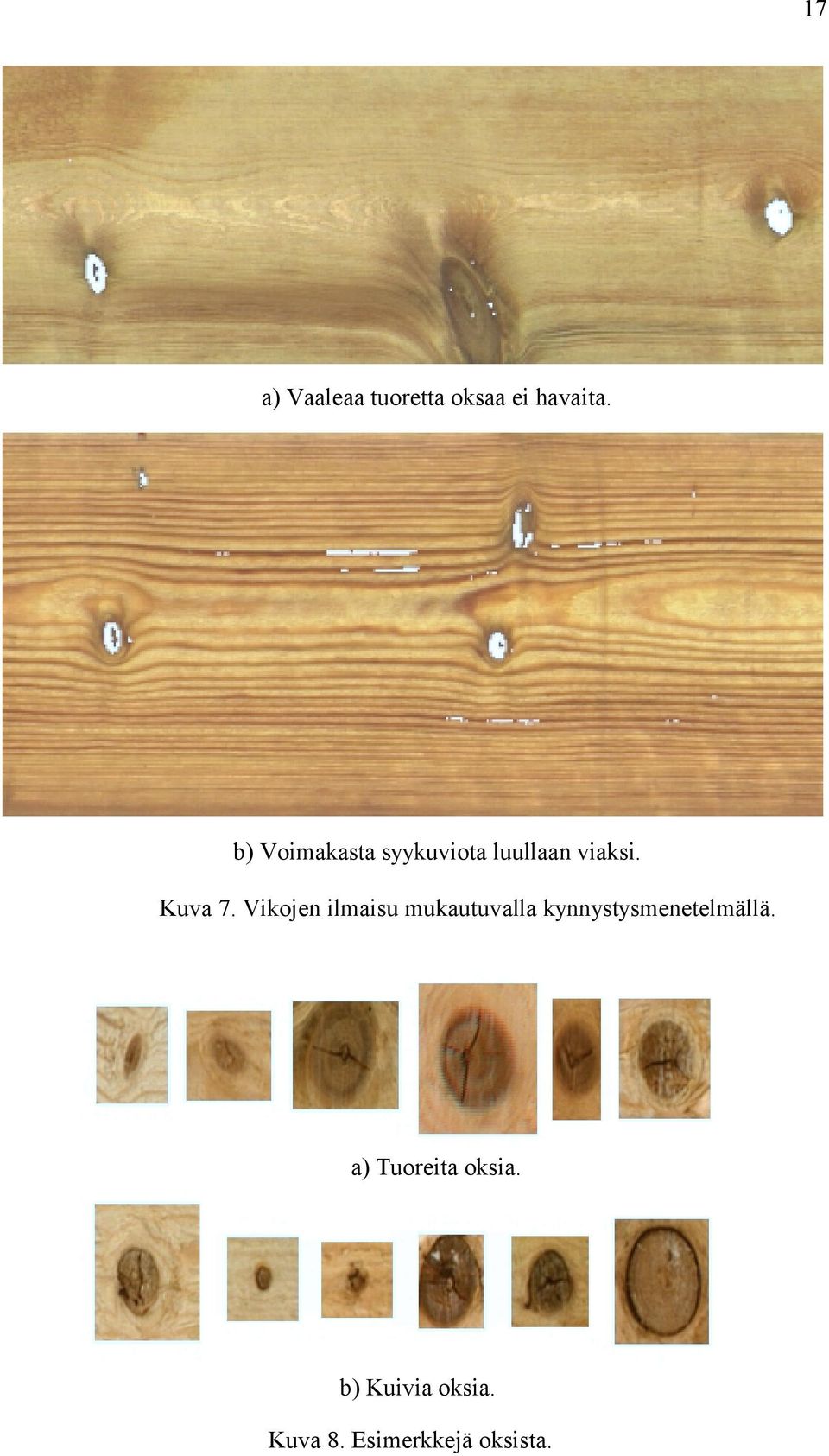 Vikojen ilmaisu mukautuvalla kynnystysmenetelmällä.