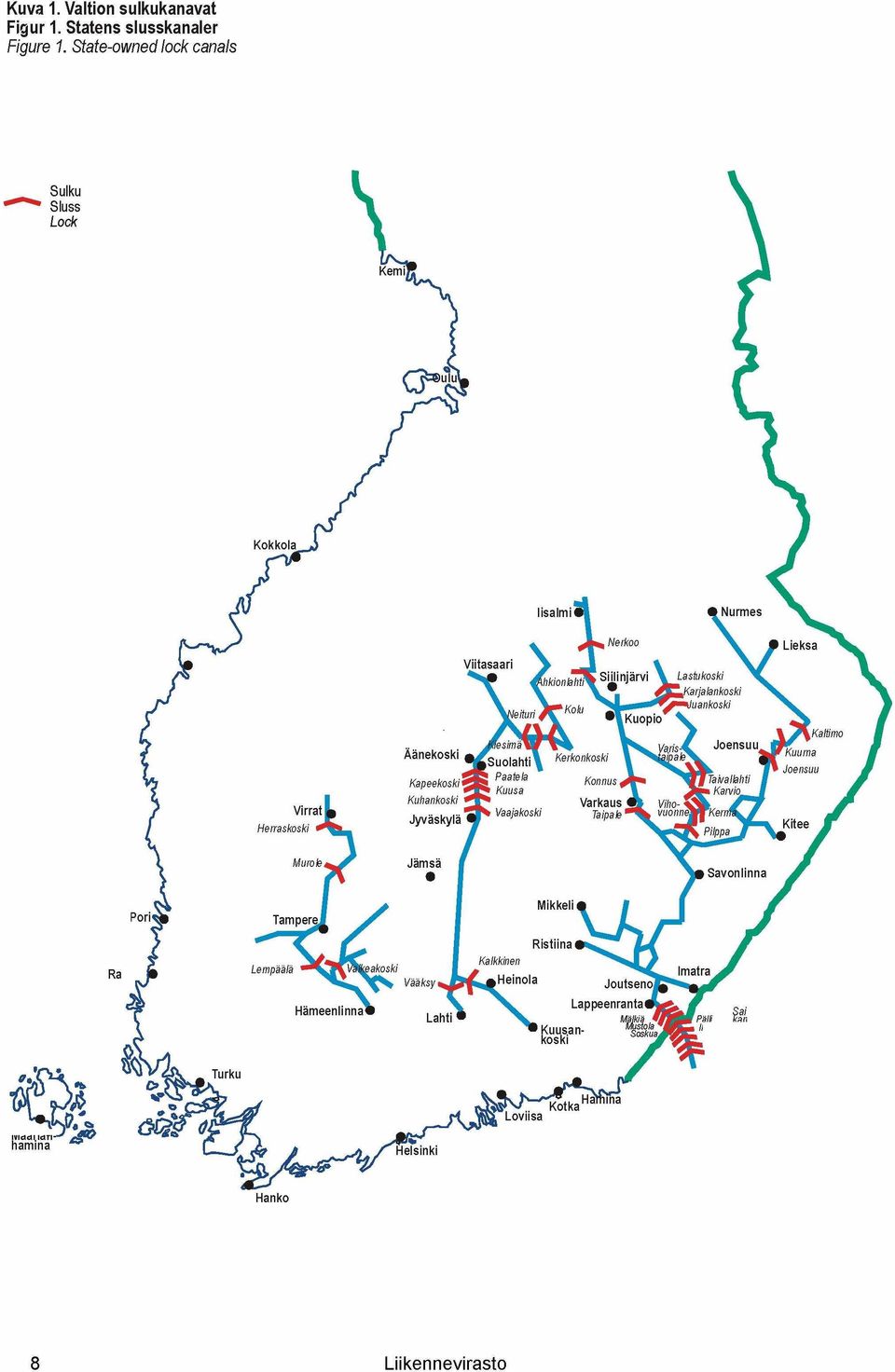 State-owned lock canals Sulku Sluss Lock V P Vaasa n dj Rauma